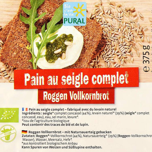 Le Pain complet au seigle BIO