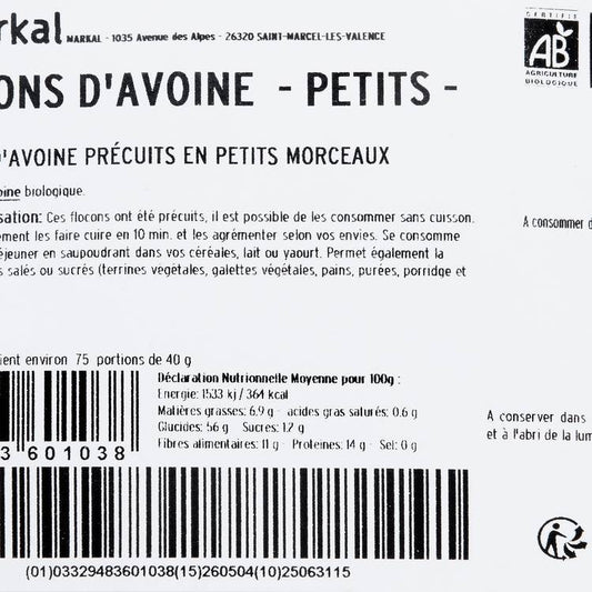 Les Petits flocons d'avoine XL BIO