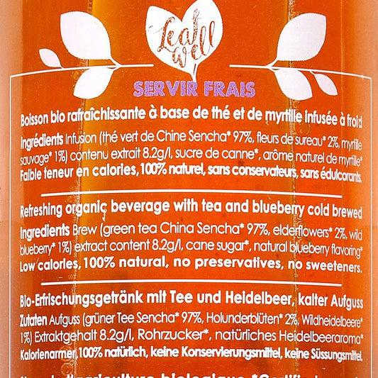 Le Thé vert glacé myrtille sureau BIO