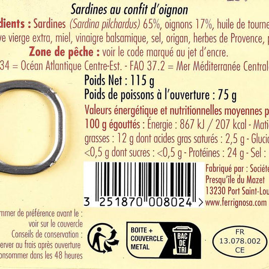 Les Sardines aux confits d'oignons