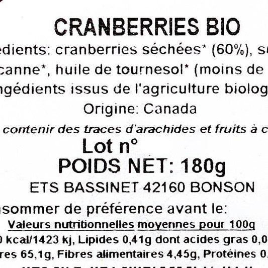 Les Cranberries BIO