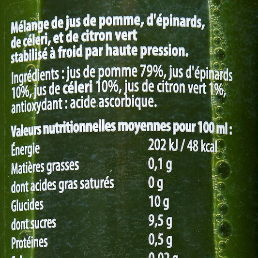 Le Jus d'épinard céléri et citron