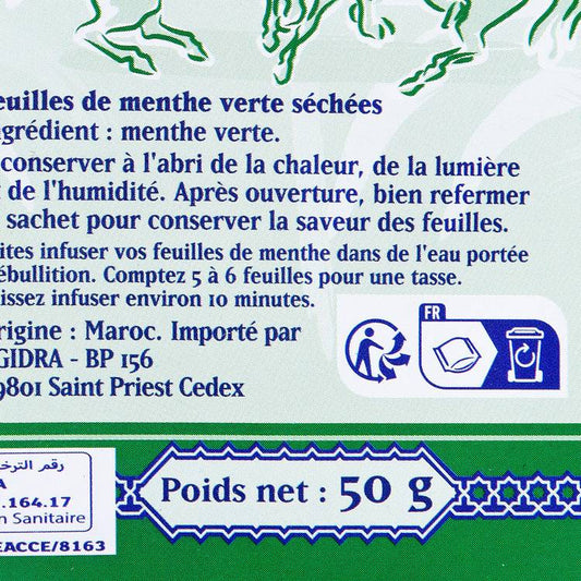 Les Feuilles de menthe séchées