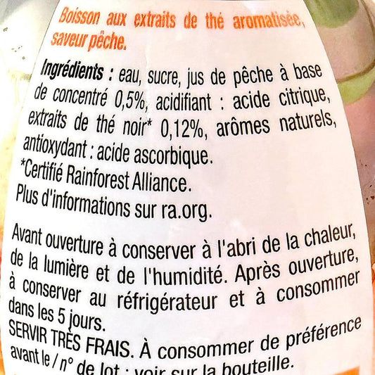 Le Thé glacé saveur pêche