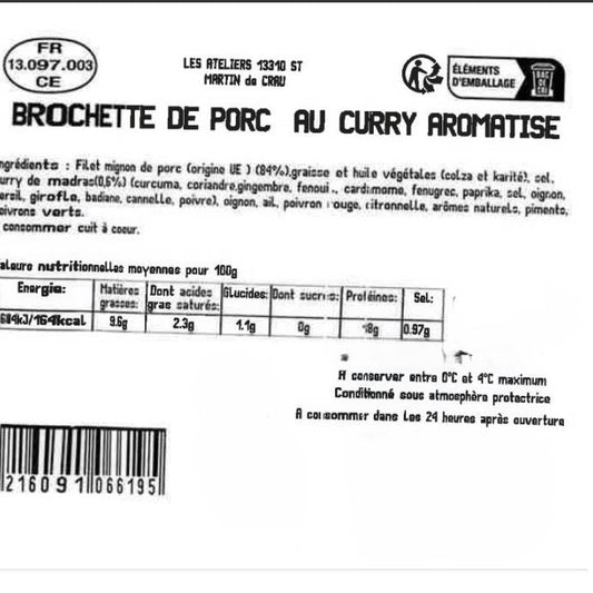 Les Brochettes de filet mignon à l'indienne
