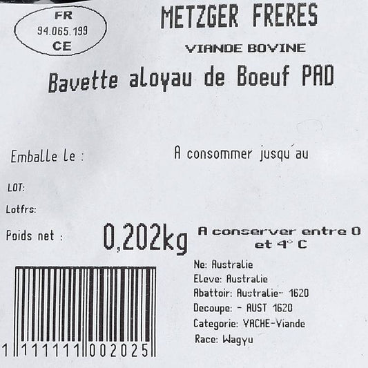 La Bavette*** de Wagyu Australien - Metzger Frères