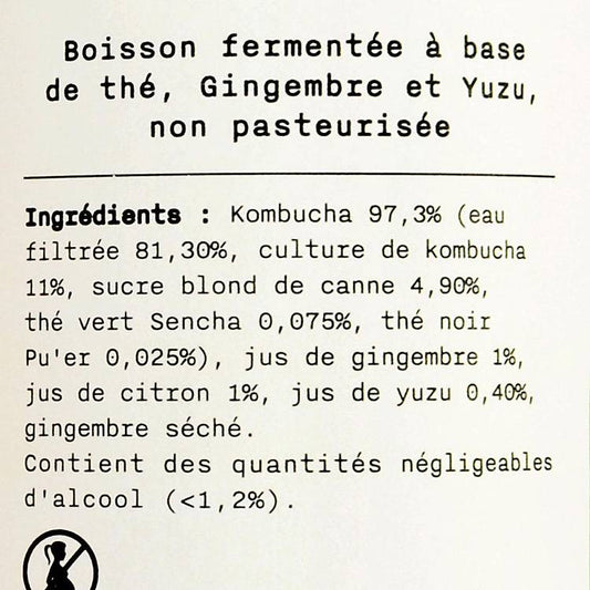 Le Kombucha gingembre yuzu
