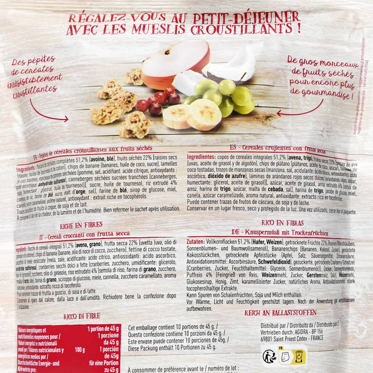 Le Muesli croustillant aux fruits