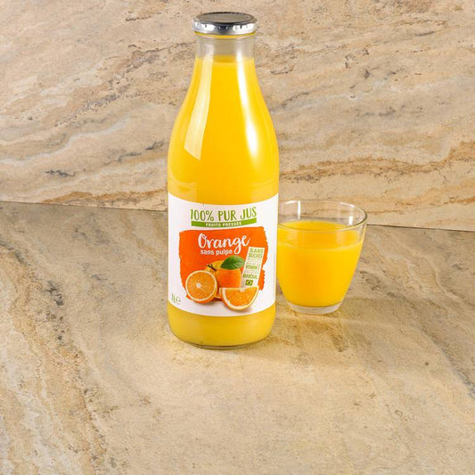 Le Pur jus d'orange sans pulpe du Brésil