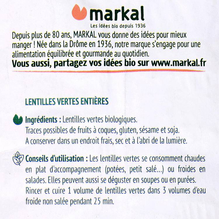 Les Lentilles vertes BIO