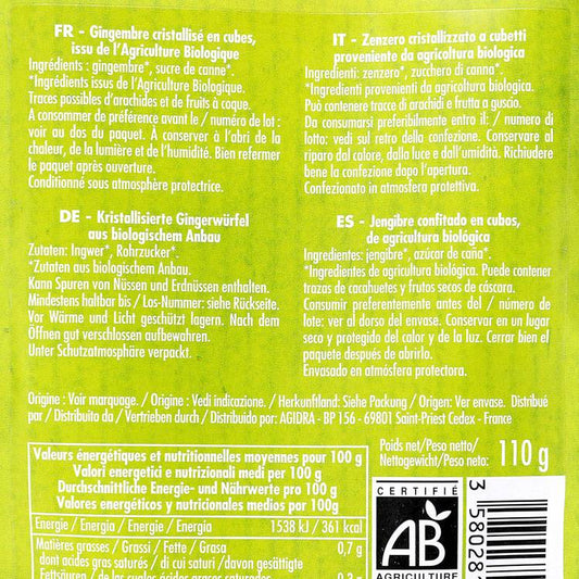 Les Cubes de gingembre BIO