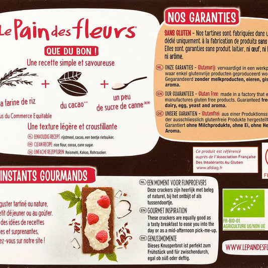 Les Tartines craquantes cacao BIO et sans gluten