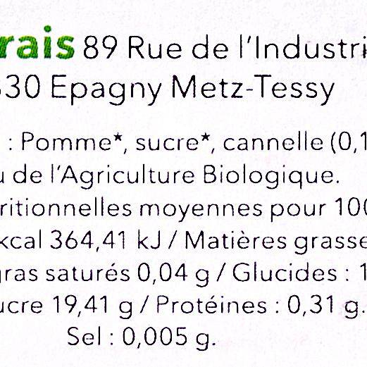 La Compote pomme cannelle BIO