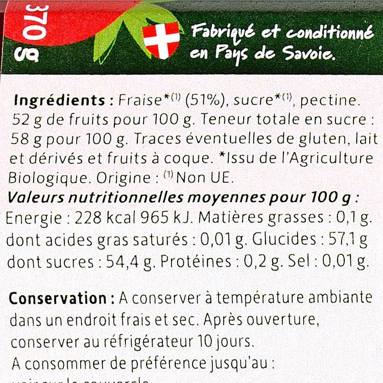 La Confiture de fraise BIO