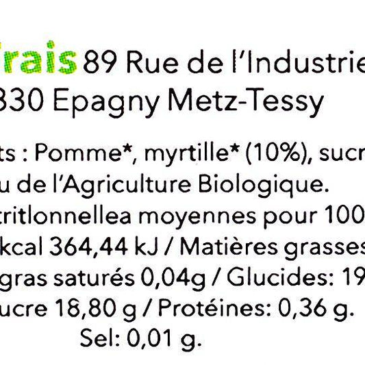 La Compote pomme myrtille BIO