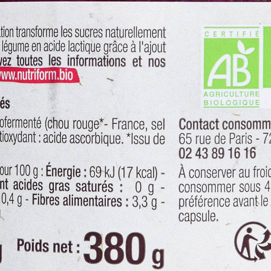 Le Chou rouge lacto-fermenté BIO