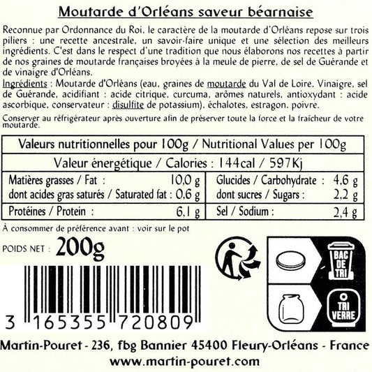 La Moutarde D'Orléans saveur Béarnaise "Martin Pouret"
