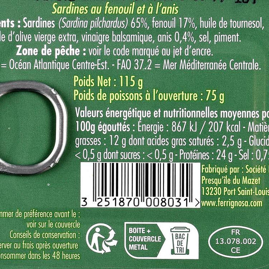 Les Sardines fenouil et anis