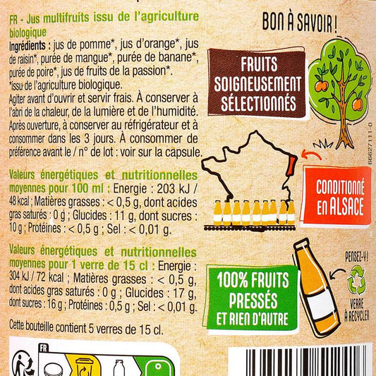 Le Pur jus multifruits  BIO