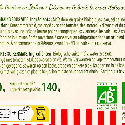 Le Maïs doux BIO
