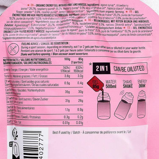 Le Gel énergétique fruits rouges et hibiscus BIO