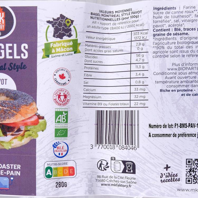 Les Bagels pavot BIO