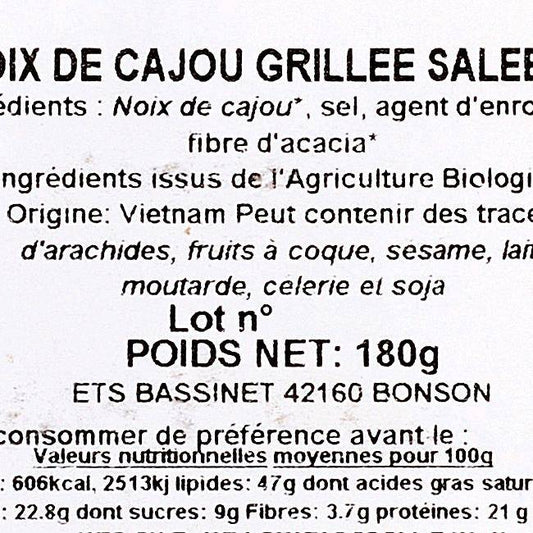 Les Noix de cajou grillées  salées BIO