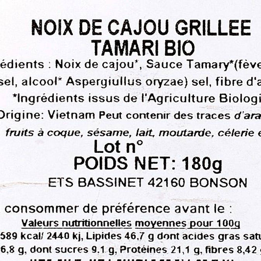 Les Noix de cajou grillées tamari BIO