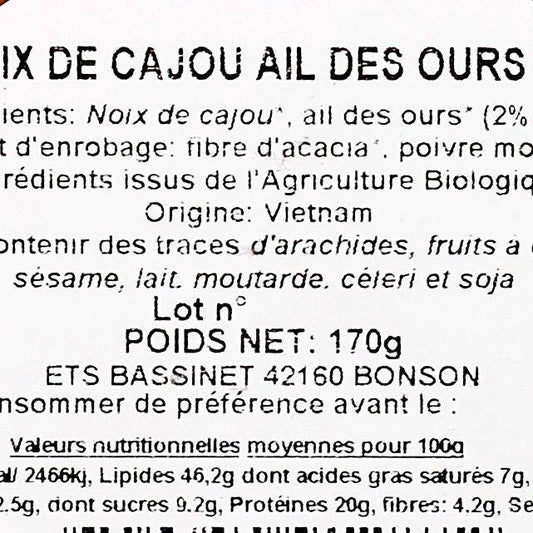 Les Noix de cajou à l'ail des ours BIO