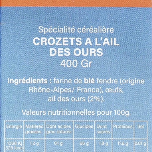 Les Crozet à l'ail des ours