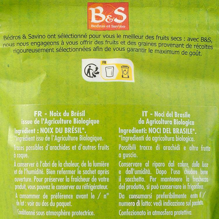 Les Noix du Bresil décortiquées BIO