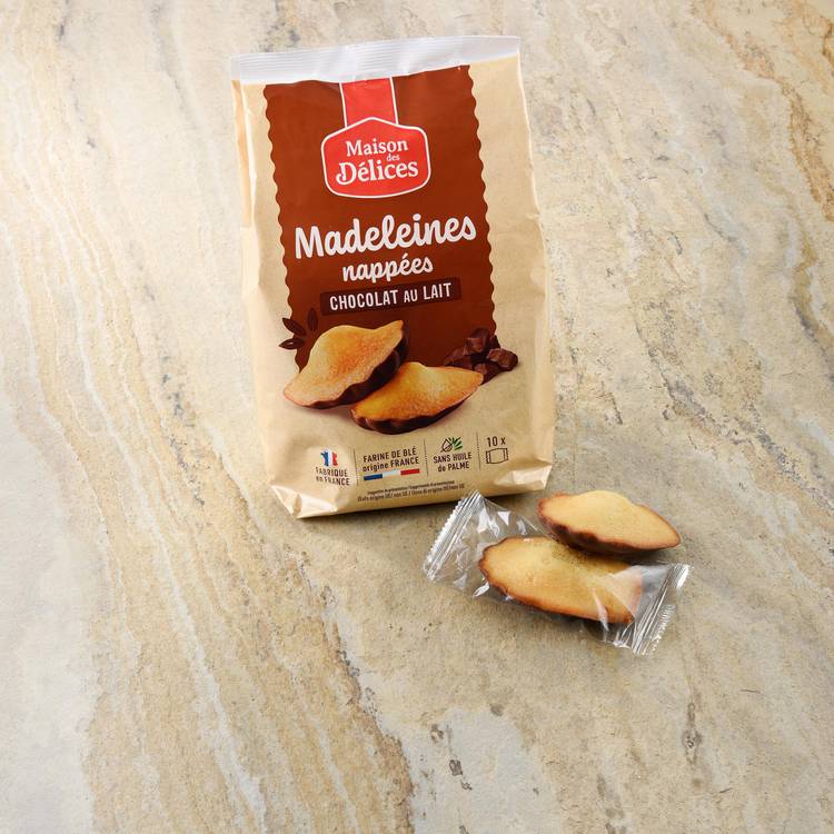 Les Madeleines nappées au chocolat au lait