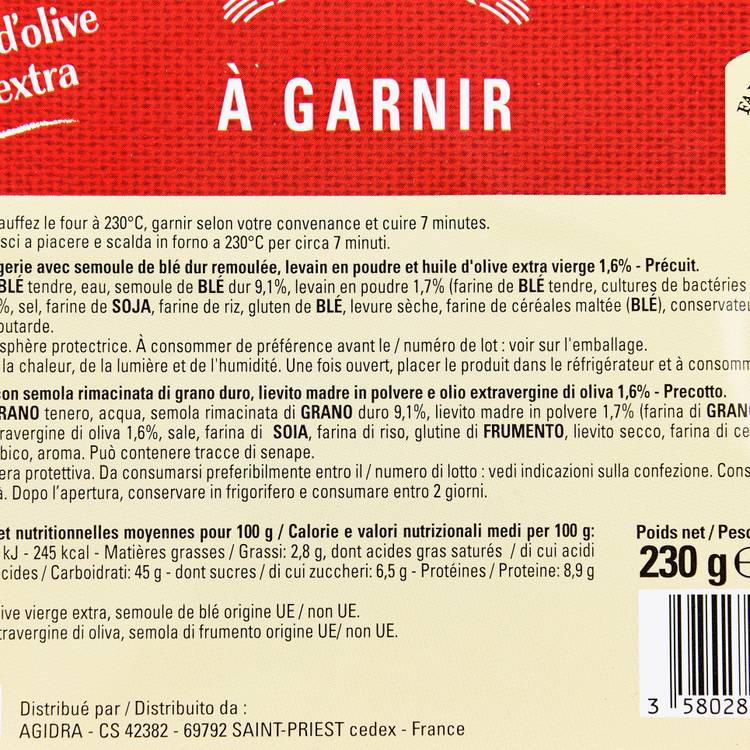 La Pinsa à garnir
