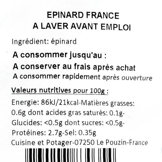 Les Epinards à cuire