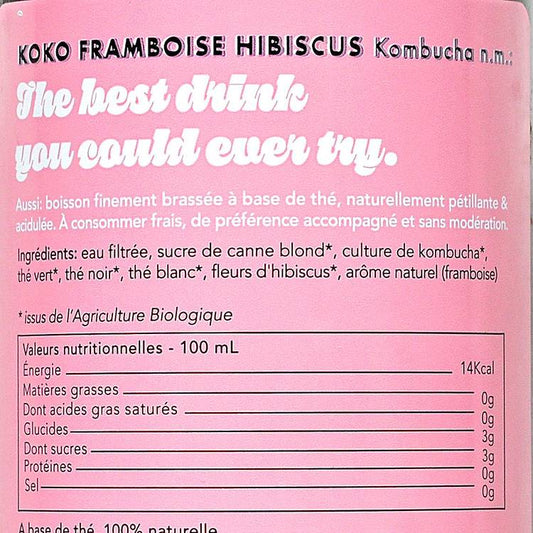 Le Kombucha framboise hibiscus BIO