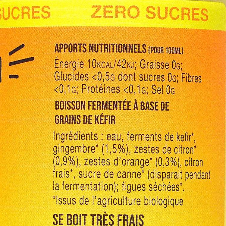 Le Kéfir gingembre agrumes BIO