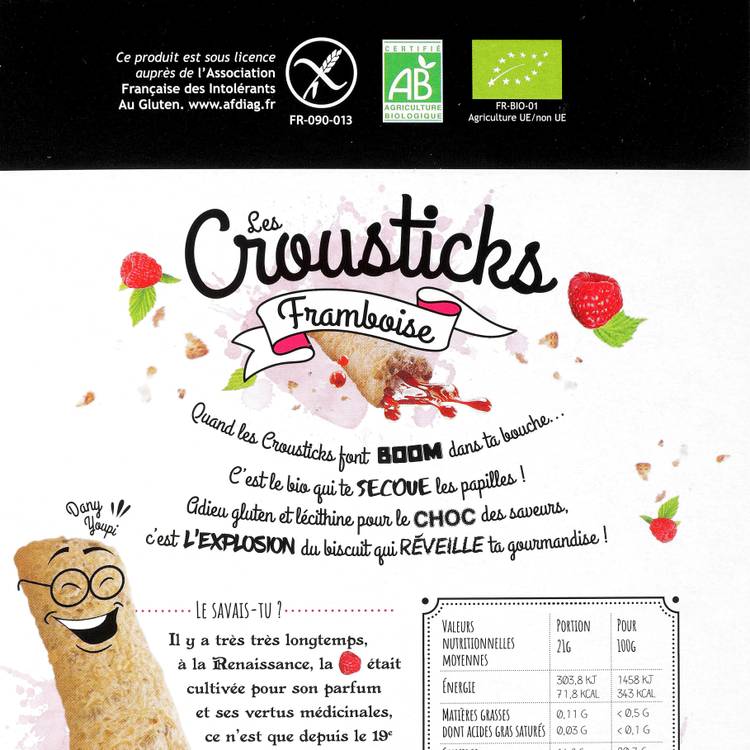 Les Crousticks framboise BIO