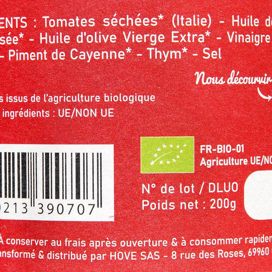 Le Tartinable de tomates séchées pimentées BIO
