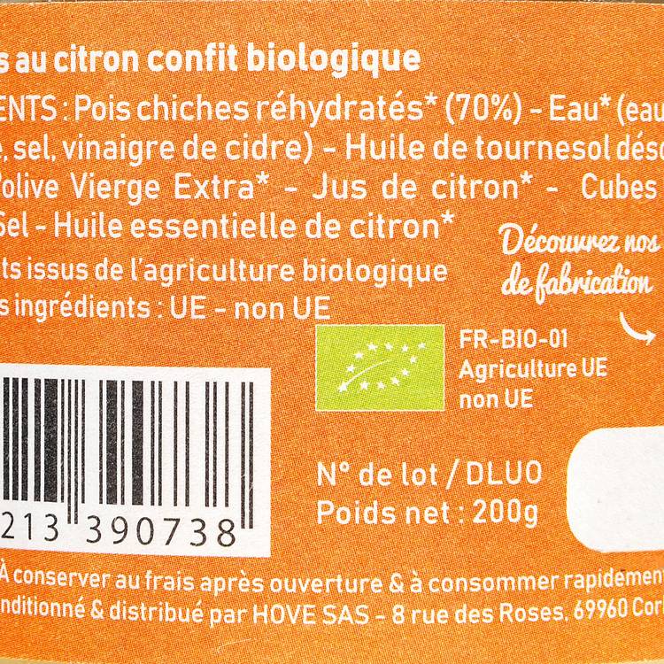 Le Houmous au citron confit BIO