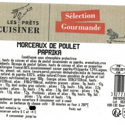 Les Morceaux de poulet assortis au paprika