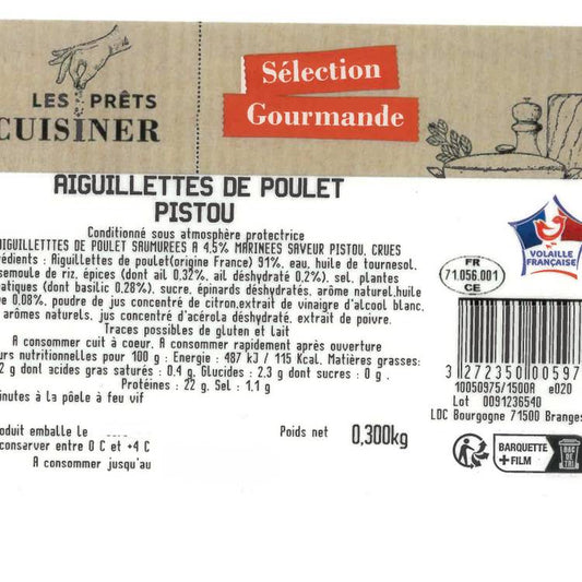 Les Aiguillettes de poulet au pistou