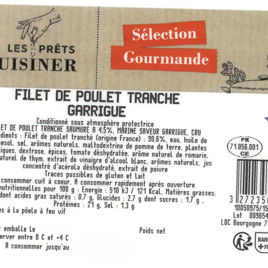 Les Filets de poulet marinade garrigue