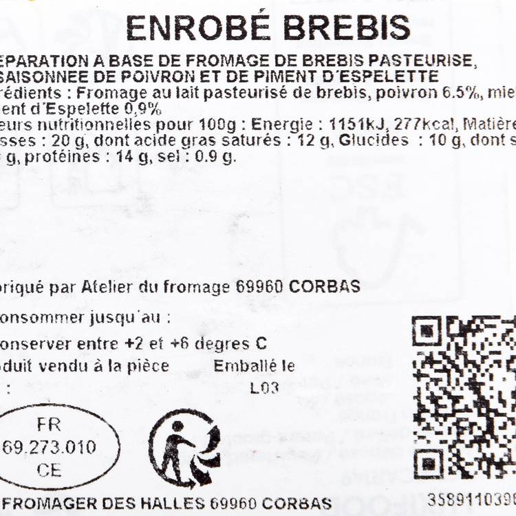 Le Brebis au poivron & piment d'Espelette