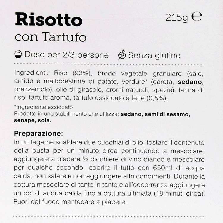 Le Risotto aromatisé à la truffe "Le Voglie"