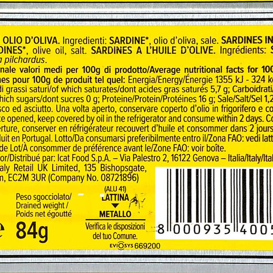 Les Sardines à l'huile d'olive "Parodi"