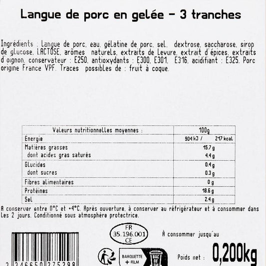 La Langue de porc en gelée