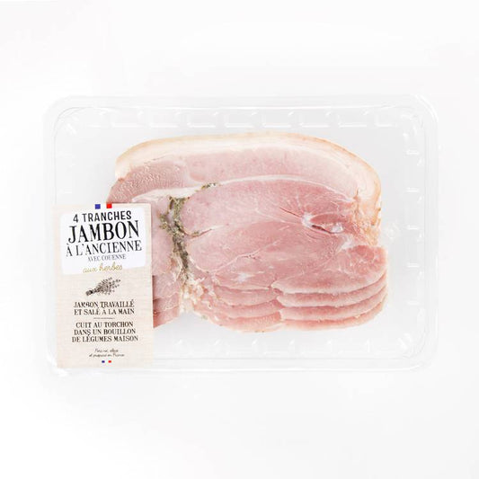 Le Jambon cuit à l'ancienne aux herbes avec couenne