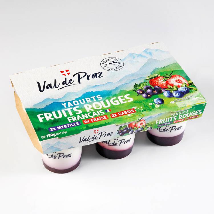 Les Yaourts brassés aux fruits rouges "Val de Praz"