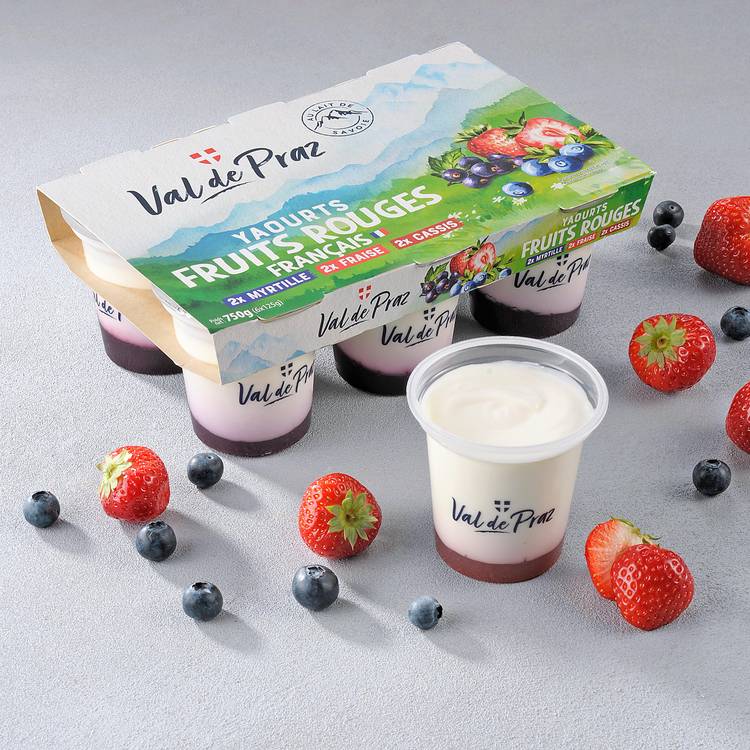 Les Yaourts brassés aux fruits rouges "Val de Praz"