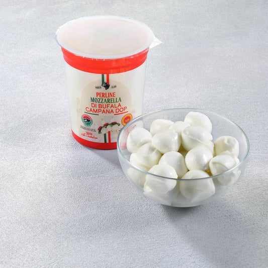 Les Perlines de mozzarella di bufala Campana DOP
